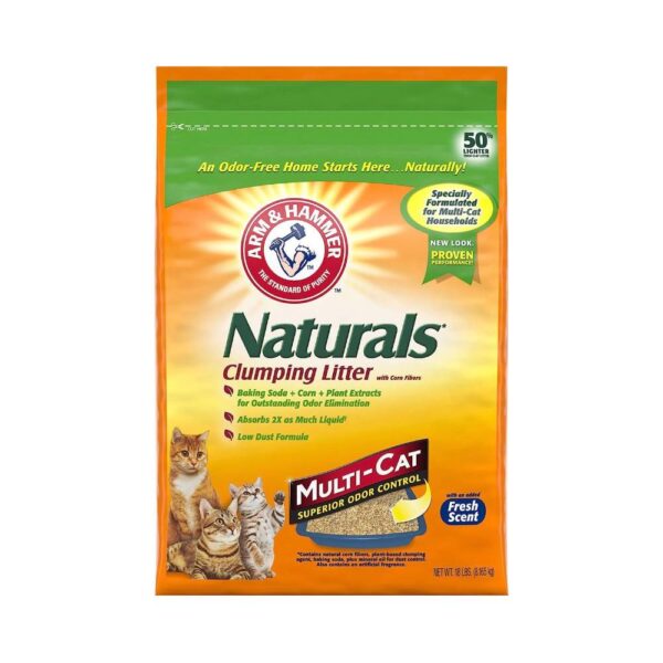 Arm & Hammer Naturals Cat Litter, Multi-Cat, 18 Lb