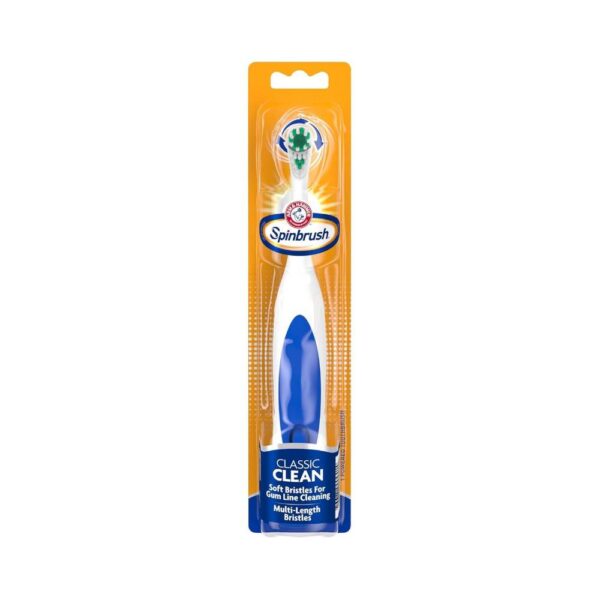 Arm & Hammer Spinbrush Classic Clean Soft Bristles Gum Line Cleaning, 1 Count