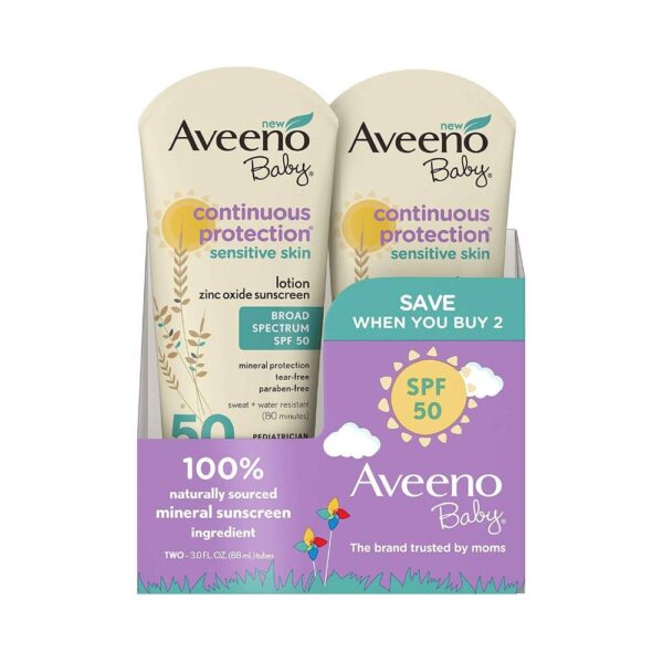 Aveeno Baby Continuous Protection Sensitive Skin Lotion, 3.0 Fl Oz