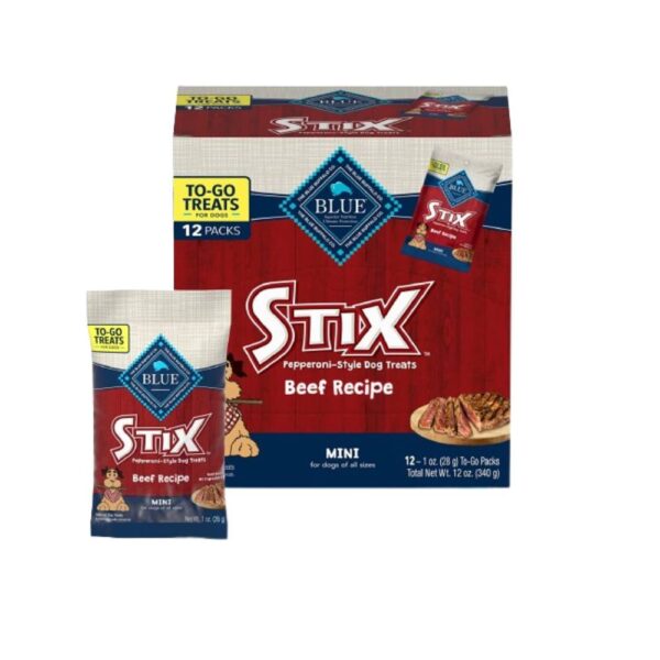 Blue Buffalo Stix Beef Recipe Pepperoni-Style Dog Treats, 12 Pack