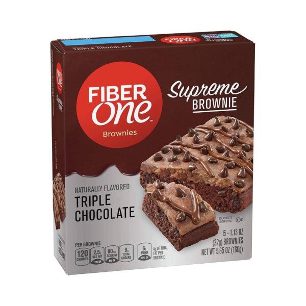 Fiber One Supreme Brownies Triple Chocolate, 5 Count