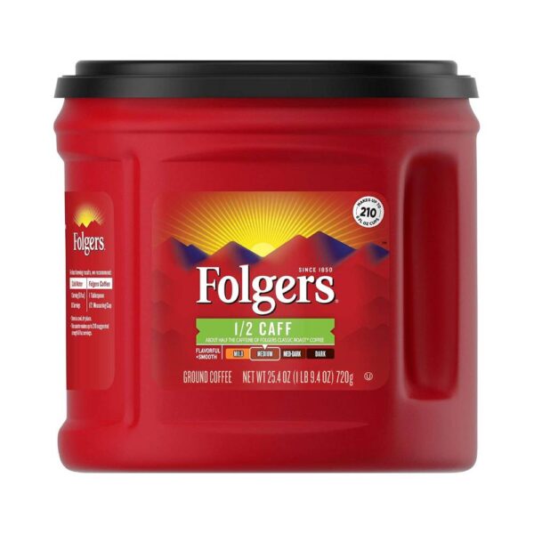 Folgers Medium Caff Ground Coffee, 25.4 Oz