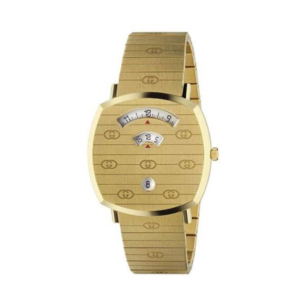 Gucci YA157409-FBA Women's Grip Quartz Watch, 38mm, Gold Dial/Bracelet