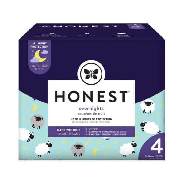 Honest Overnight Baby Diapers, Sleepy Sheep, 54 Count