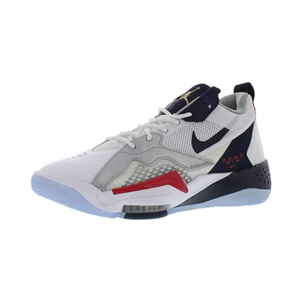 Jordan CK9183-103 Men's Zoom 92 Basketball Sneaker, White/True Red/Metallic Silver/Obsidian