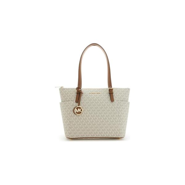 Michael Michael Kors Jet Set Item East/West Top Zip Tote, Vanilla/Acorn