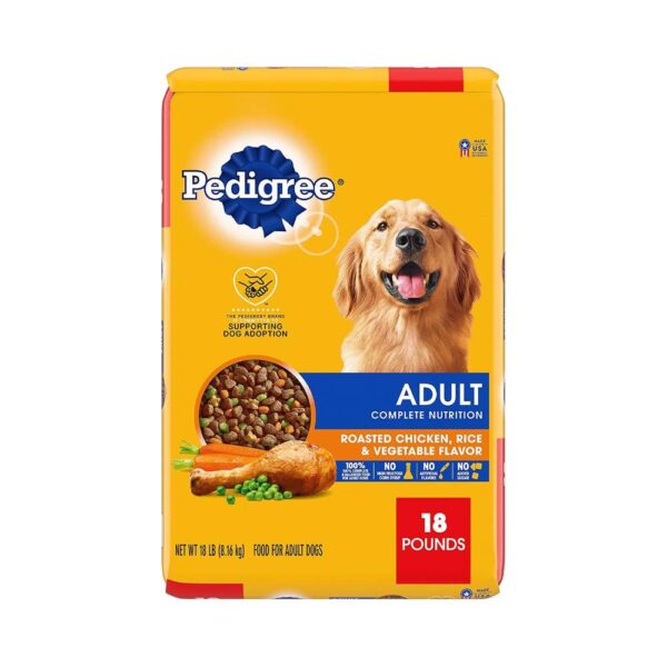 Pedigree Complete Nutrition Roasted Chicken, Rice & Vegetable Flavor Adult Dog Food, 18 Lb