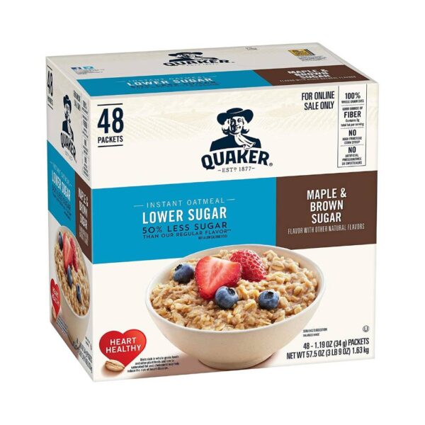 Quaker Instant Oatmeal Maple and Brown Sugar, 57.5 Oz